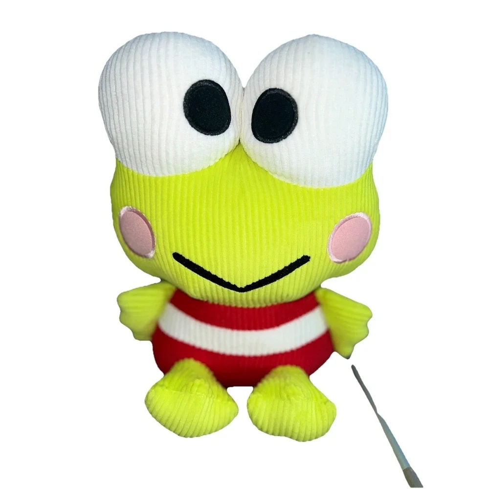 Sanrio Keroppi Plush Corduroy Frog 13in Red White Stripe Round1 Kawaii Round1